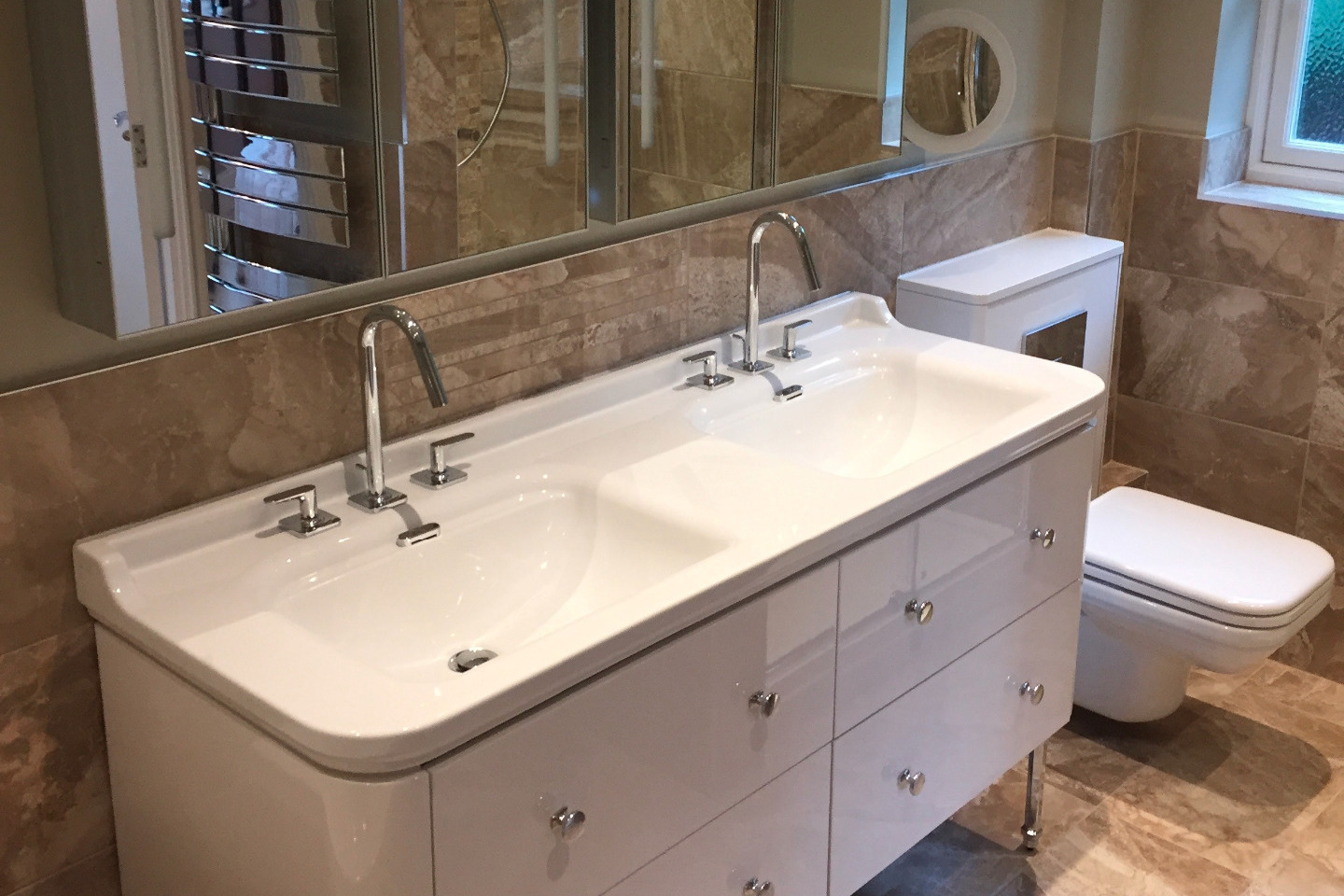 double sink in bathroom renovation